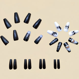  Black Glitter Ballet Nail Tips cashymart