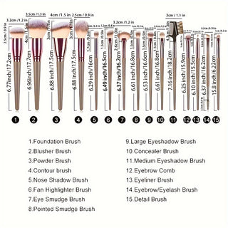  15-Piece Professional Makeup Brush Set cashymart