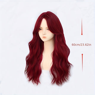  Burgundy Glam: Curly Heat-Resistant Wig cashymart