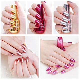  Mirror silver nail polish metal color stainless steel cashymart