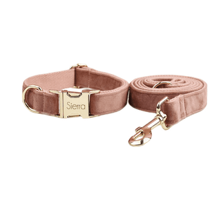  Velvet Dog Collar and Leash Set cashymart