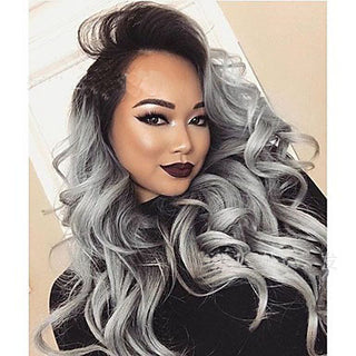  Grey Black Ombre Wavy Wig cashymart