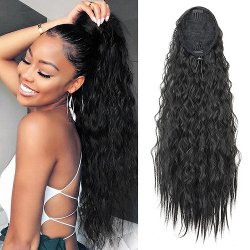 22 Inch Kinky Curly Ponytail Hair Extension cashymart