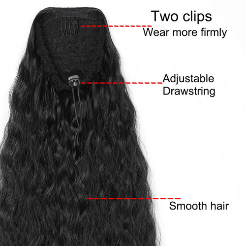  22 Inch Kinky Curly Ponytail Hair Extension cashymart