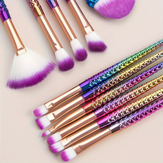  Mermaid Magic 11-Piece Colorful Makeup Brush Set cashymart