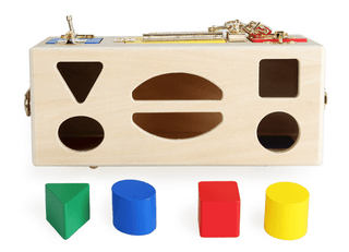  Educational Shape Lock Box Wooden Toy for Preschool Kids cashymart