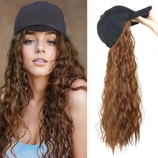  24 Inch Kinky Curly Wig Baseball Cap Hat cashymart