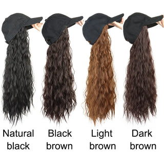  24 Inch Kinky Curly Wig Baseball Cap Hat cashymart