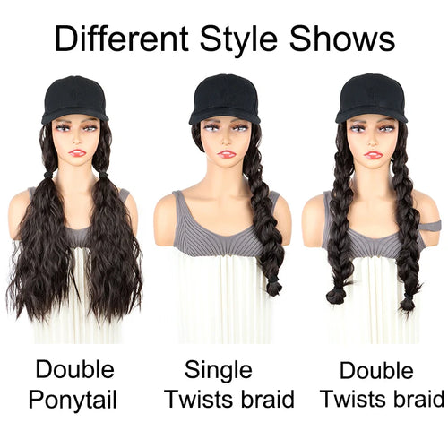  24 Inch Kinky Curly Wig Baseball Cap Hat cashymart