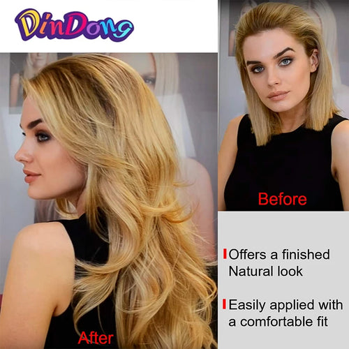  24 Inch Wavy Half Wig With Clips For Women cashymart