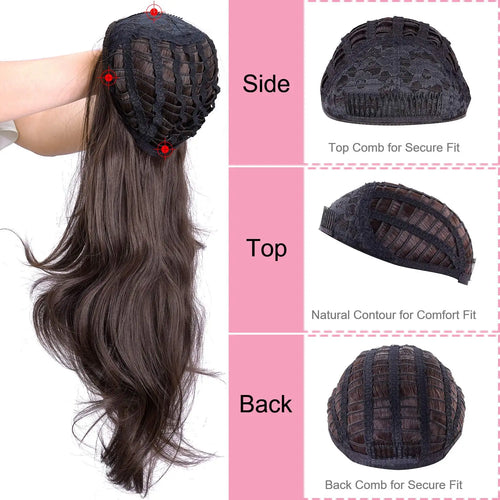  24 Inch Wavy Half Wig With Clips For Women cashymart