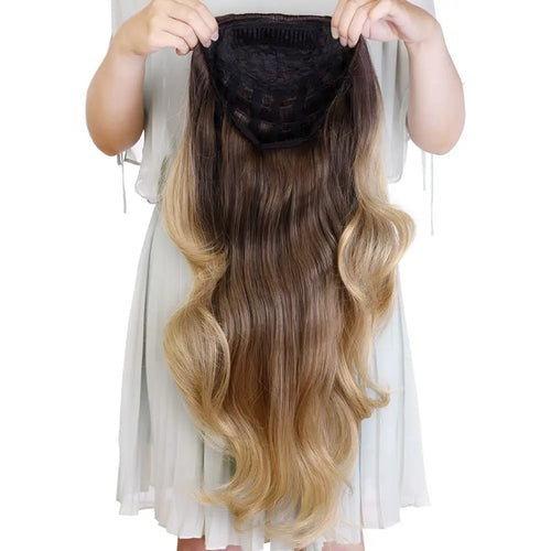  24 Inch Wavy Half Wig With Clips For Women cashymart