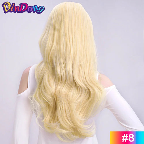  24 Inch Wavy Half Wig With Clips For Women cashymart