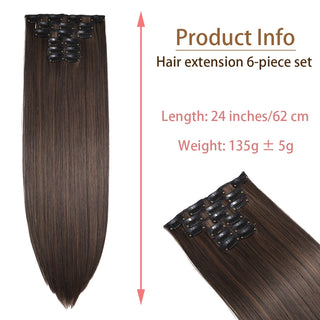  24 Inches Synthetic Long Straight Hair Extensions Set cashymart