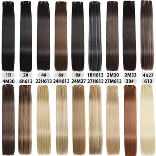  24 Inches Synthetic Long Straight Hair Extensions Set cashymart