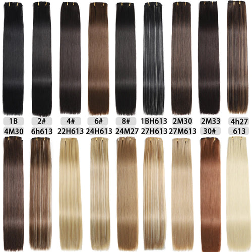  24 Inches Synthetic Long Straight Hair Extensions Set cashymart