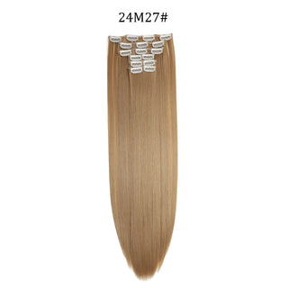  24 Inches Synthetic Long Straight Hair Extensions Set cashymart
