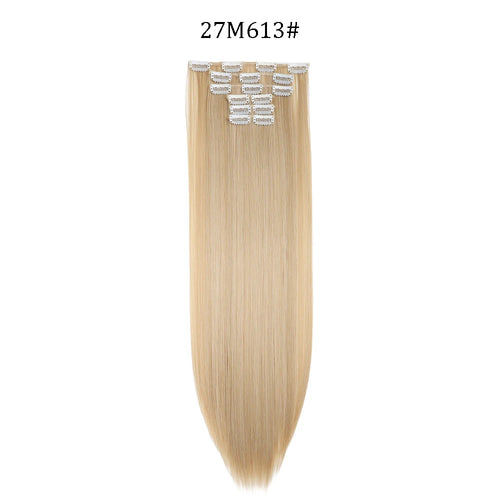  24 Inches Synthetic Long Straight Hair Extensions Set cashymart