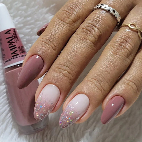  24 Pcs Almond Press On Acrylic Nails cashymart