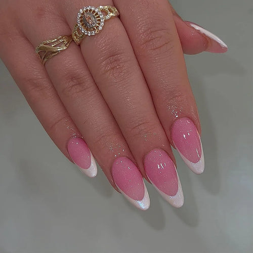  24 Pcs Almond Press On Acrylic Nails cashymart