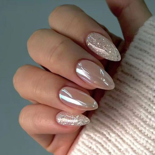  24 Pcs Almond Press On Acrylic Nails cashymart