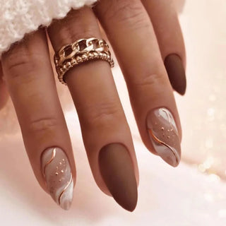  24 Pcs Black Cat's Eye Stiletto Press On Nails cashymart