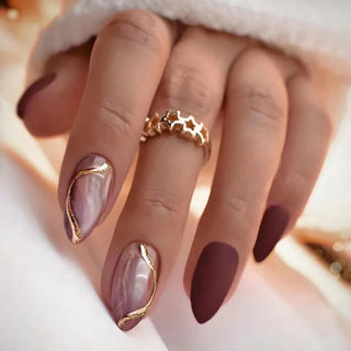  24 Pcs Black Cat's Eye Stiletto Press On Nails cashymart