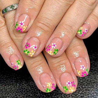  24 Pcs Cute Mini Flower Press On Nails cashymart