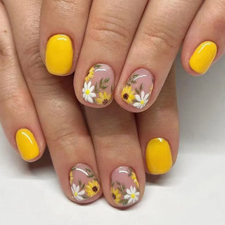  24 Pcs Cute Mini Flower Press On Nails cashymart