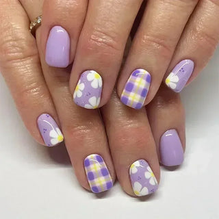  24 Pcs Cute Mini Flower Press On Nails cashymart