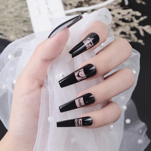 24 Pcs Detachable French Ballerina Fake Nails cashymart
