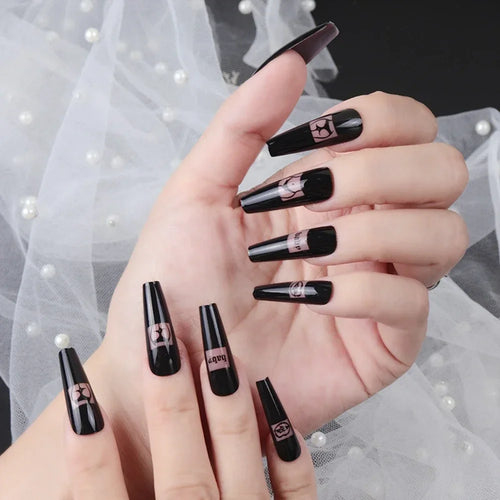  24 Pcs Detachable French Ballerina Fake Nails cashymart