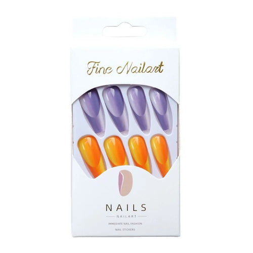  24 Pcs Detachable French Ballerina Fake Nails cashymart