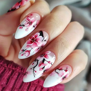  24 Pcs Matte Almond False Nails Set cashymart