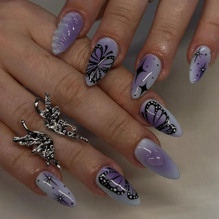  24 Pcs Matte Almond False Nails Set cashymart