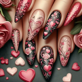  24 Pcs Matte Almond False Nails Set cashymart
