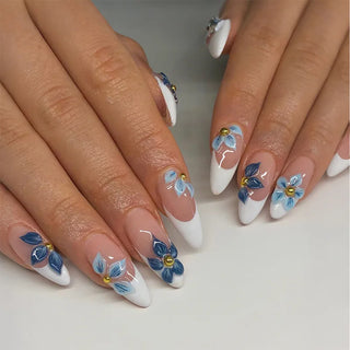  24 Pcs Matte Almond False Nails Set cashymart