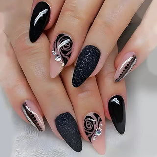  24 Pcs Matte Almond False Nails Set cashymart