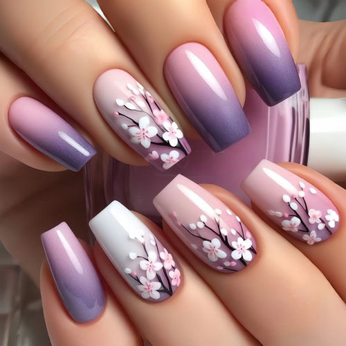  24 Pcs Medium Long Press On Fake Nails cashymart