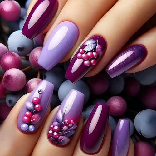 24 Pcs Medium Long Press On Fake Nails cashymart