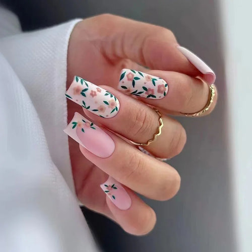  24 Pcs Medium Long Press On Fake Nails cashymart