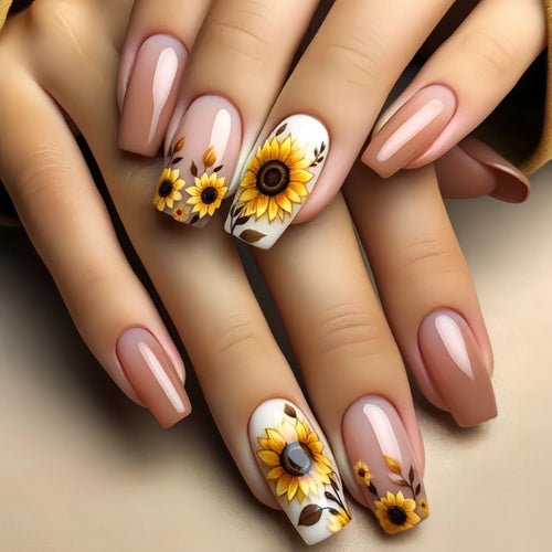  24 Pcs Medium Long Press On Fake Nails cashymart