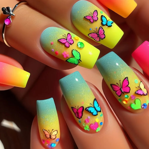  24 Pcs Medium Long Press On Fake Nails cashymart