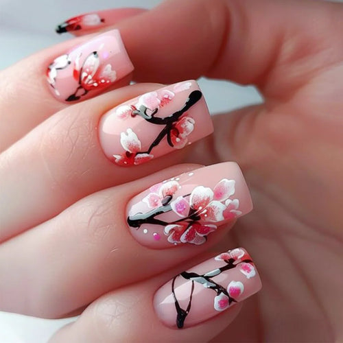  24 Pcs Medium Long Press On Fake Nails cashymart