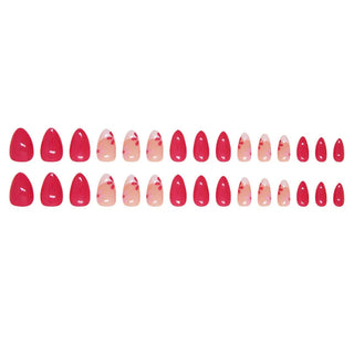  24 Pcs Press On Nails Rose Red Floral Design cashymart