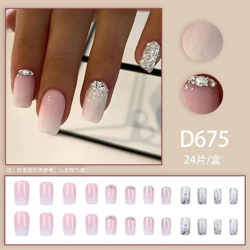  24 Pcs White Press On Nails Sweet Aesthetic cashymart