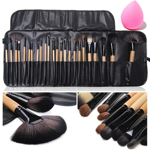  24 Piece Makeup Brush Set With Free Gift Bag cashymart