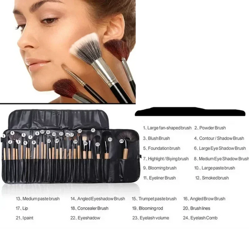  24 Piece Makeup Brush Set With Free Gift Bag cashymart