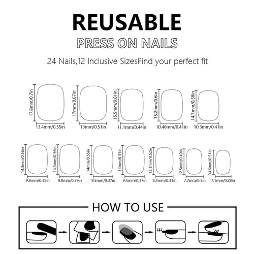  24 Pieces Navy Blue Acrylic Press On Nails cashymart