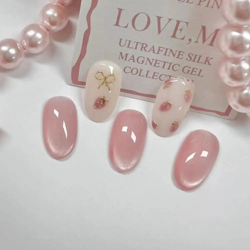  24PCS French Butterfly Cat Eye Press On Nails cashymart